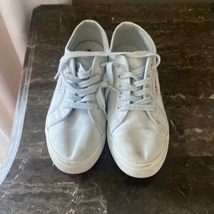 Light blue superga sneakers